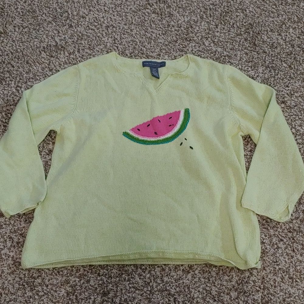 Vintage Northern Isles Women's S Knit Watermelon Sweater